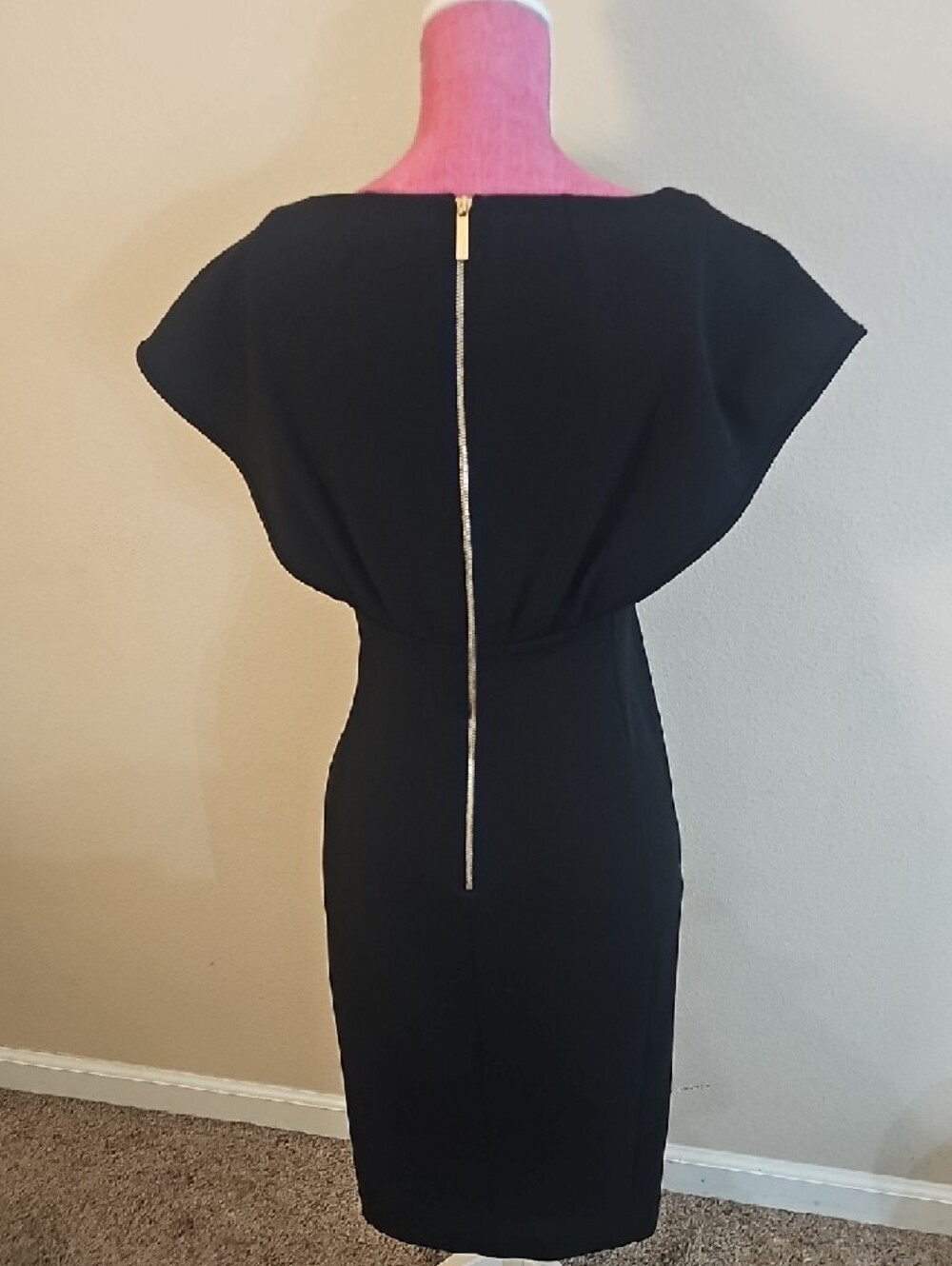 Calvin Klein Black Batwing Midi Dress - Picture 3 of 4